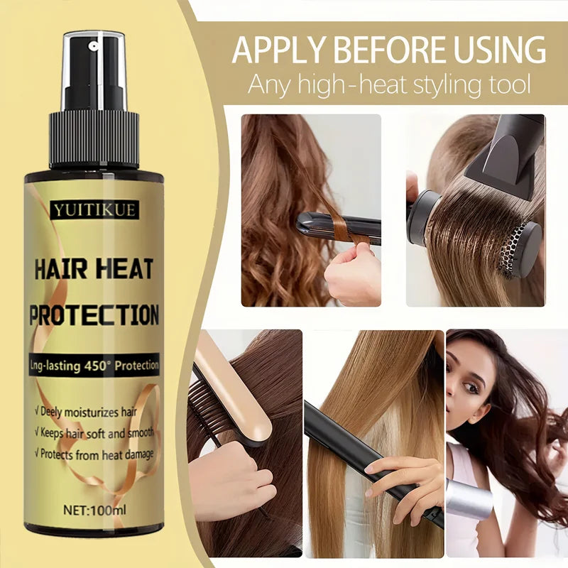 YUITIKUE Silk Care Heat Protection Spray for Curly Hair 100ml