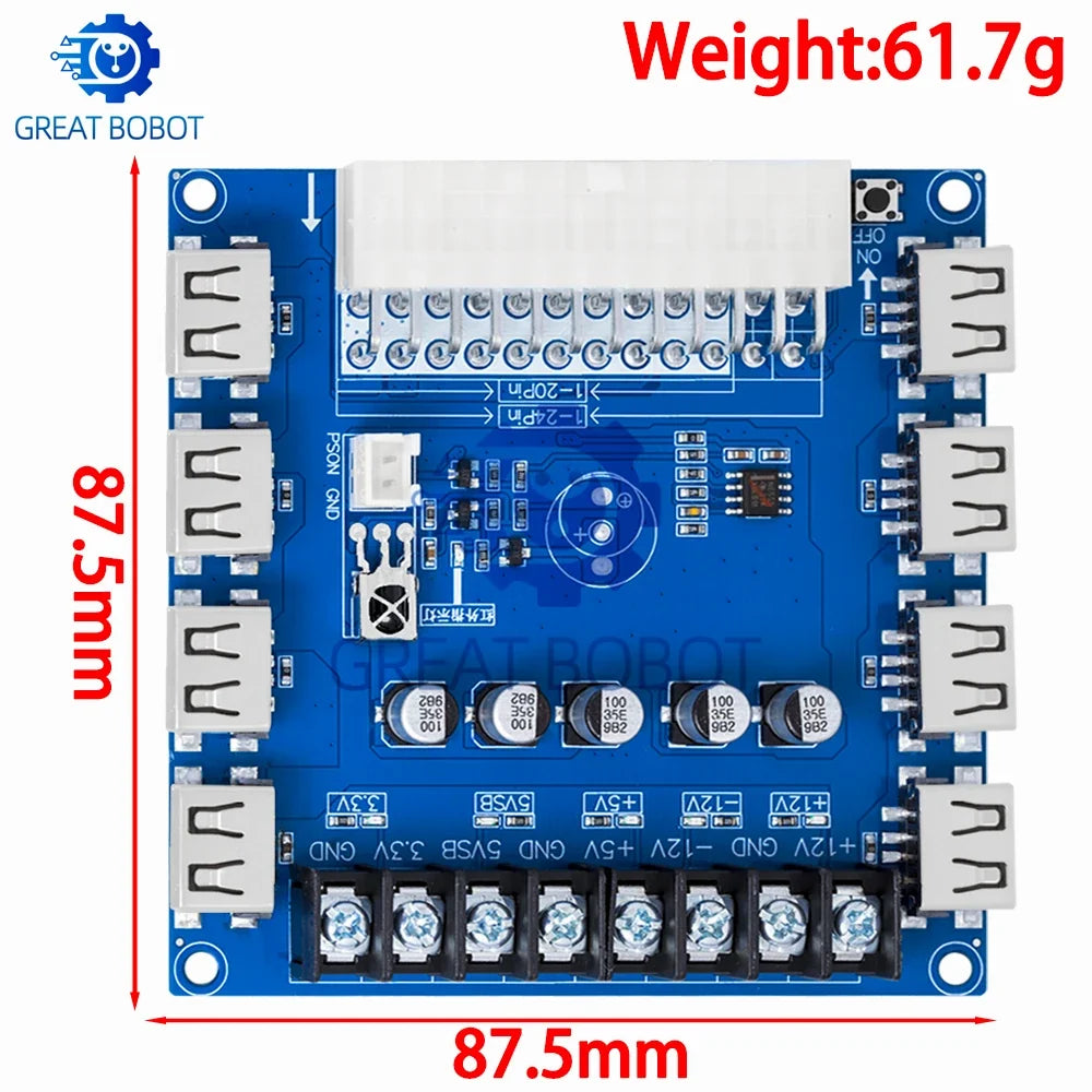 ATX Adapter Board Desktop PSU Power Module with USB Charging