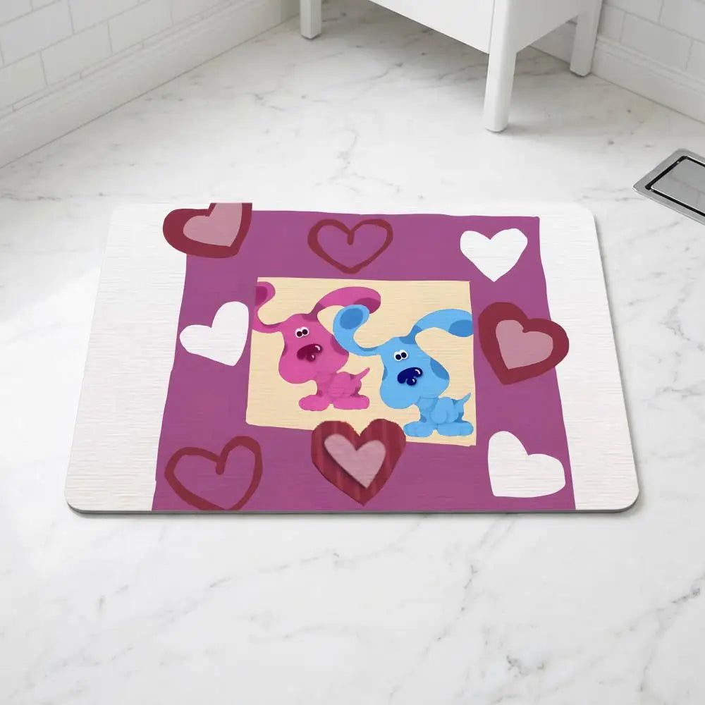 Cartoon Diatomite Bath Mat – Quick Dry, Absorbent & Anti-Slip