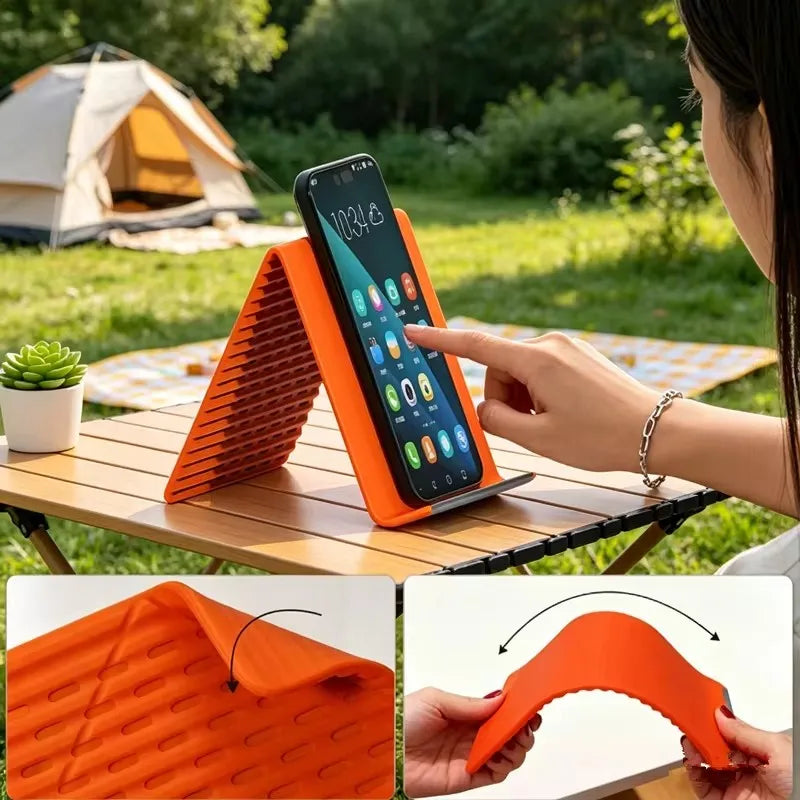 Flexible Silicone Phone Tablet Stand – Foldable Portable Holder