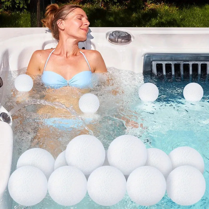2 Reusable 3-Inch Oil Absorbing Sponge Cleaning Balls Pools Tubs Spa