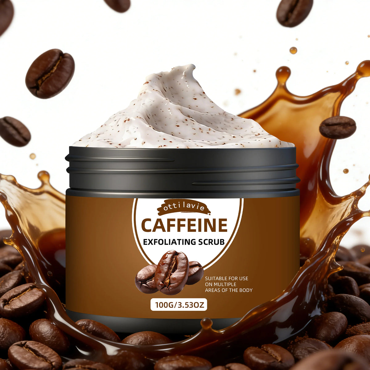 Ottilavie Caffeine Exfoliating Body Scrub – Hands, Feet & Body
