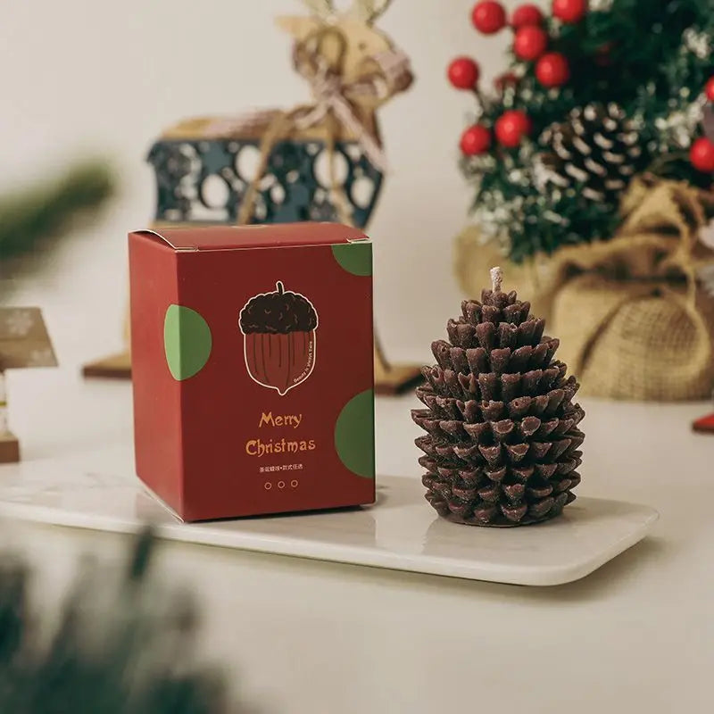 Christmas Pinecone Scented Candles Atmosphere Gifts Handcrafted