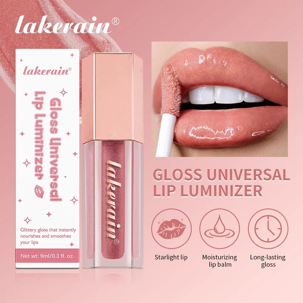 8-Color Glitter Lip Gloss – Shimmer & Hydrating Lip Oil Glaze