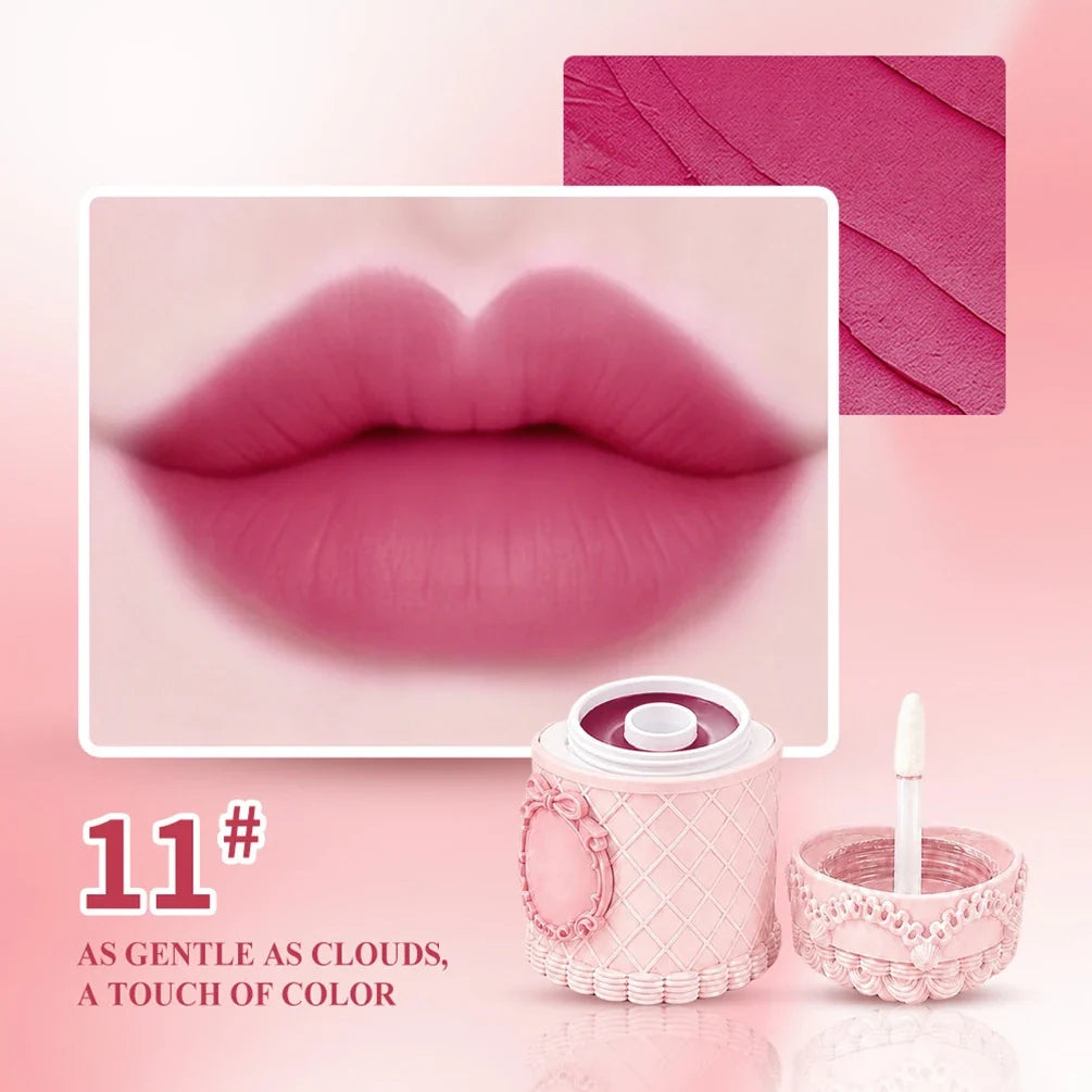Heart Strawberry Cake Matte Lip Mud – Vegan Lipstick Cream