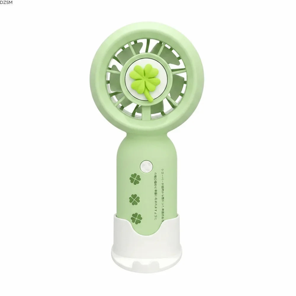 USB Rechargeable Mini Handheld Fan – Clover Design