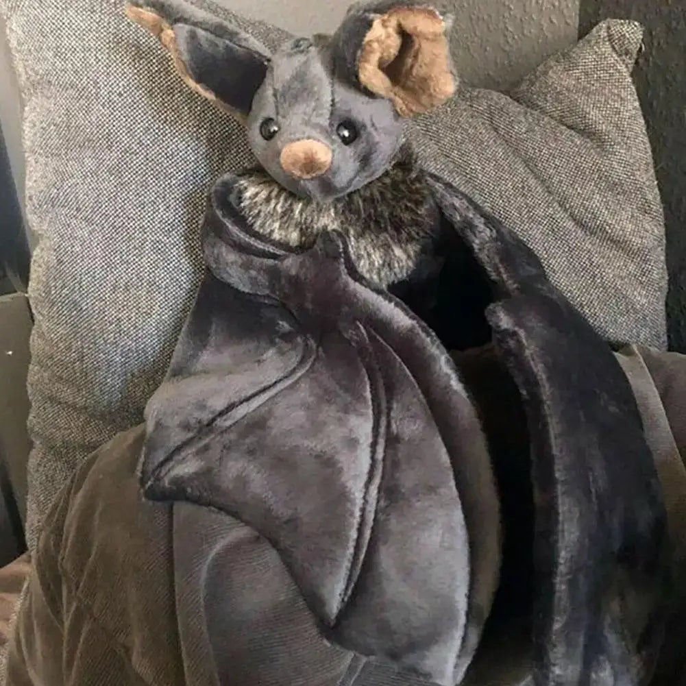 Bat Stuffed Plush Doll Pillow | Foldable Wings Halloween Decor