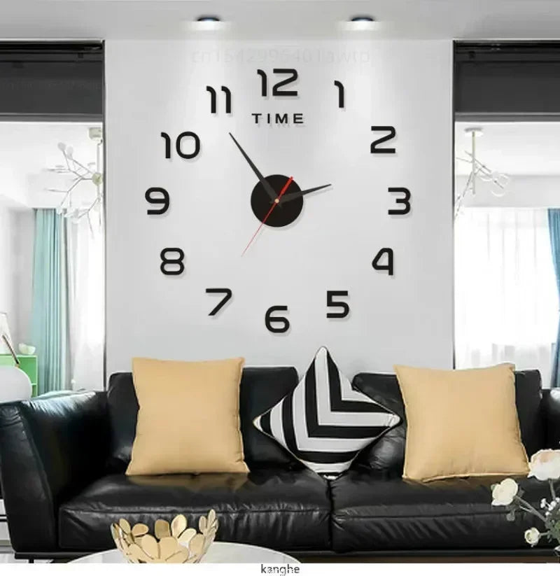 Modern DIY Large Wall Clock – Frameless Acrylic Quartz 40cm