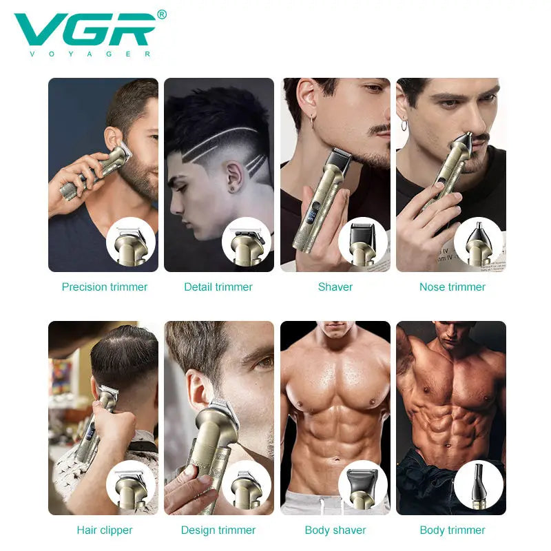 VGR V-110 6-in-1 Electric Hair Clipper & Grooming Trimmer Kit