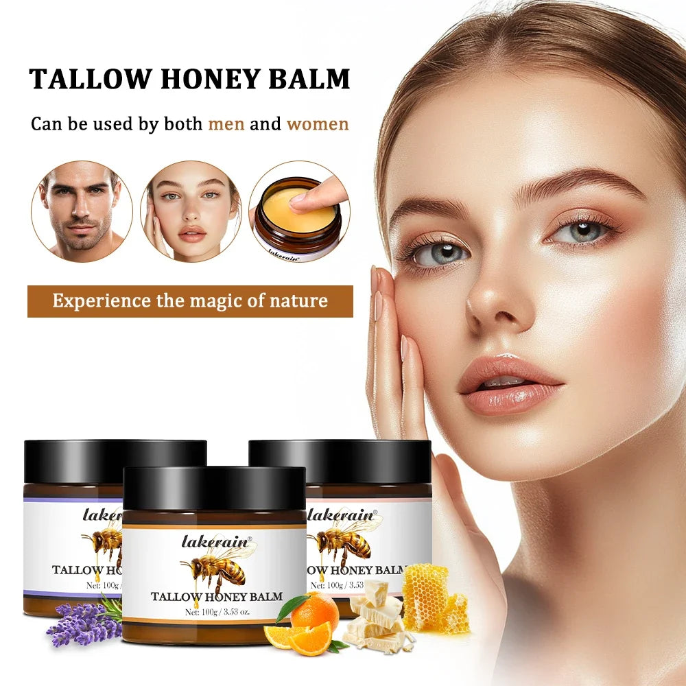 Honey Tallow Balm – Whipped Beef Tallow Cream Face & Body