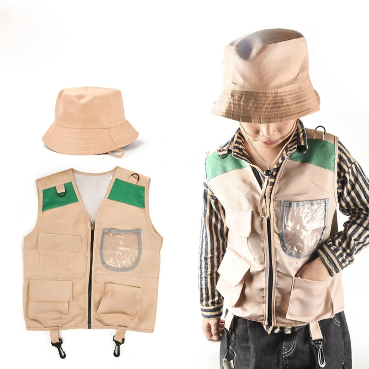 Kids Explorer Hat & Vest Set – Safari Adventure Costume Kit
