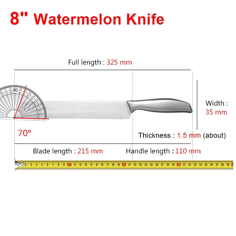 InLeung Large Stainless Steel Fruit Chef's Knife with Sheath