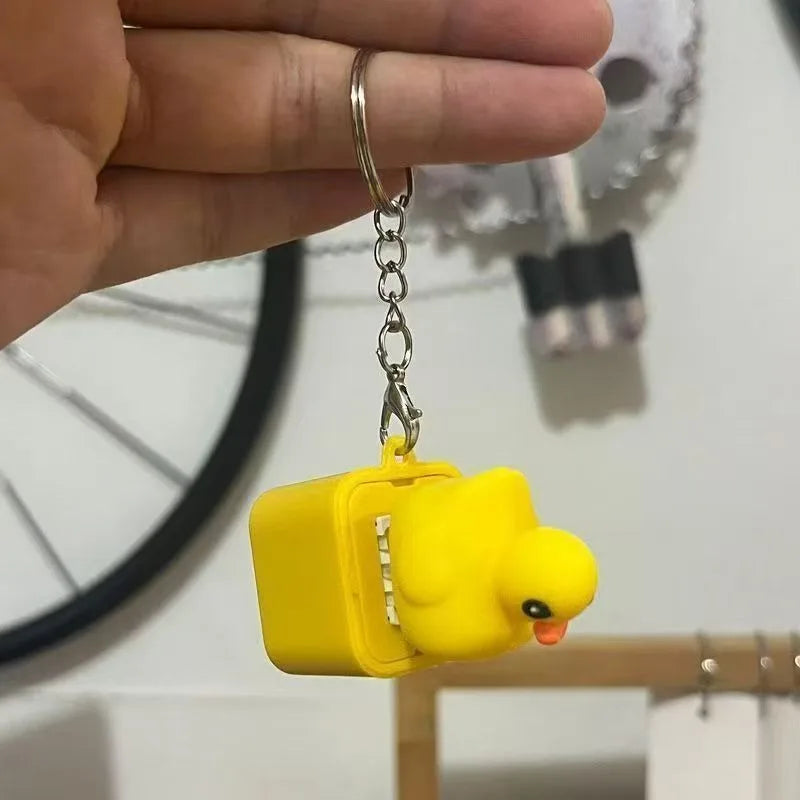Duck & Frog Fidget Clicker Keychain Toy with LED Light