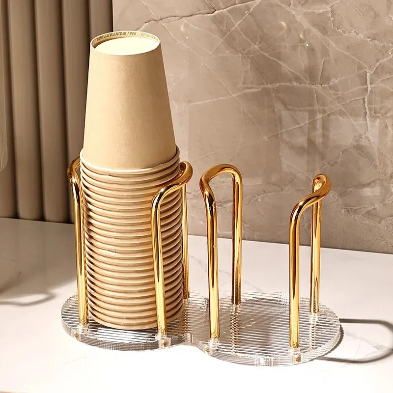 Acrylic Disposable Cup Dispenser Rack & Holder Organizer