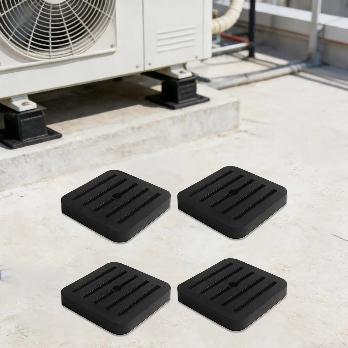 4-Pack Rubber Anti-Vibration Pads for AC & Washing Machine