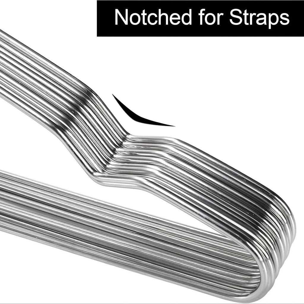 30 Heavy Duty Stainless Steel Hangers Ultra Thin Space Saving Clothes