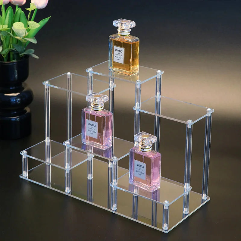 Acrylic Multi-Layer Tiered Display Rack & Storage Shelf