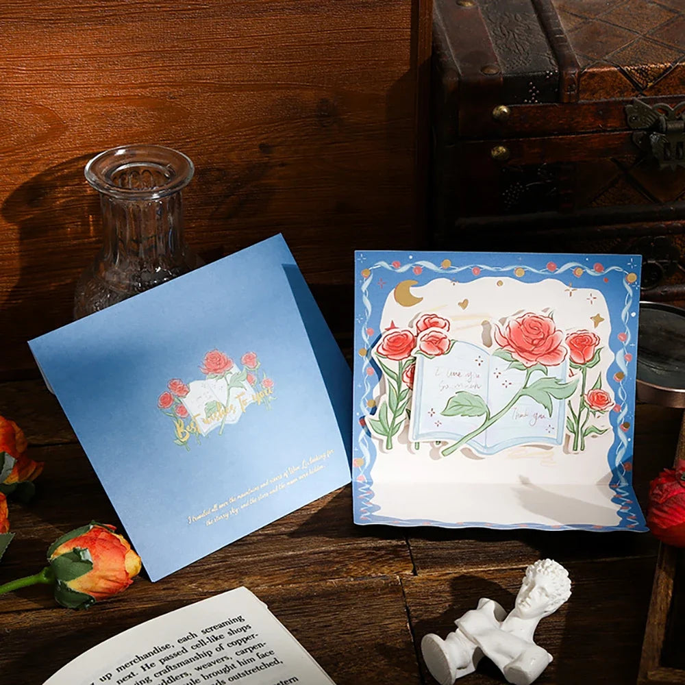Stamping Rose Three-dimensional Greeting Card Individually Packaged