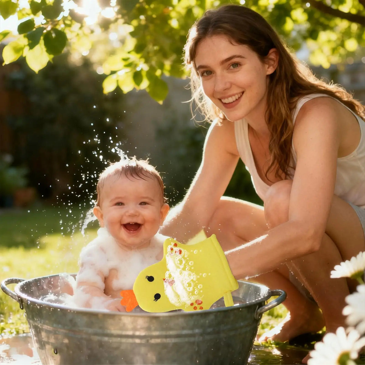 Baby & Adult Bath Shower Gloves Set of 5 – Soft Non-Slip