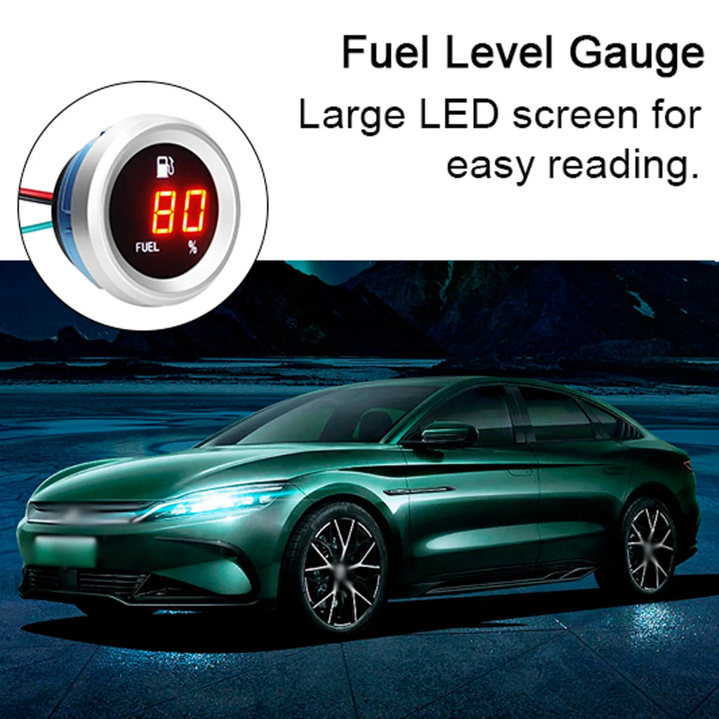 KKMOON Digital Fuel Level Gauge | Flashing Alarm, 9-35V