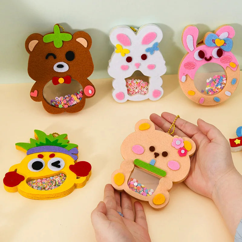 Cartoon Non Woven Shake Pendant DIY Material Kits Children Kids Easy