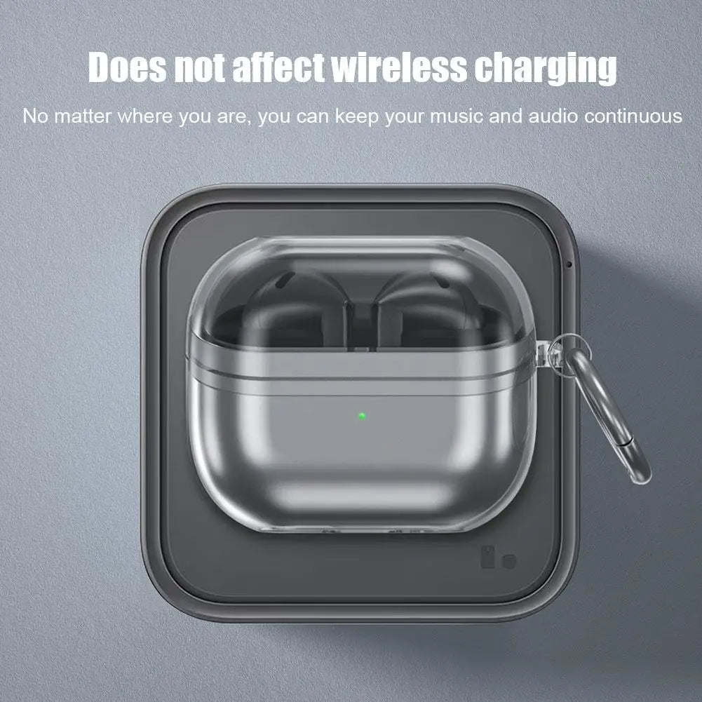 Transparent Samsung Galaxy Buds 3 Pro Case with Carabiner