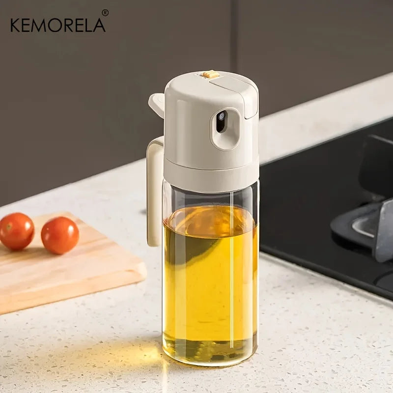 KEMORELA 550ml Glass Oil Sprayer Bottle – 2-in-1 Dispenser