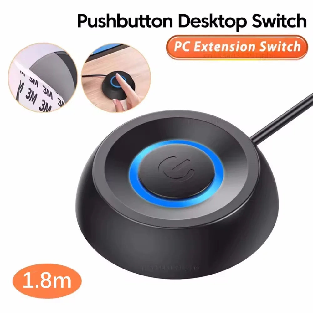 PC External Power Button Blue LED Switch – 2m Cable