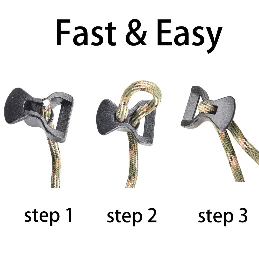 10-Pack Adjustable Tent Canopy Windproof Rope Buckle Clips