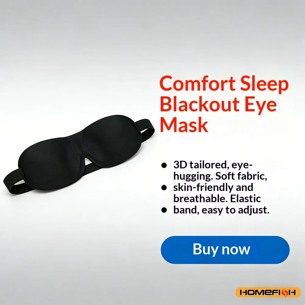 3D Adjustable Sleep Mask Breathable Design Blocks Light While