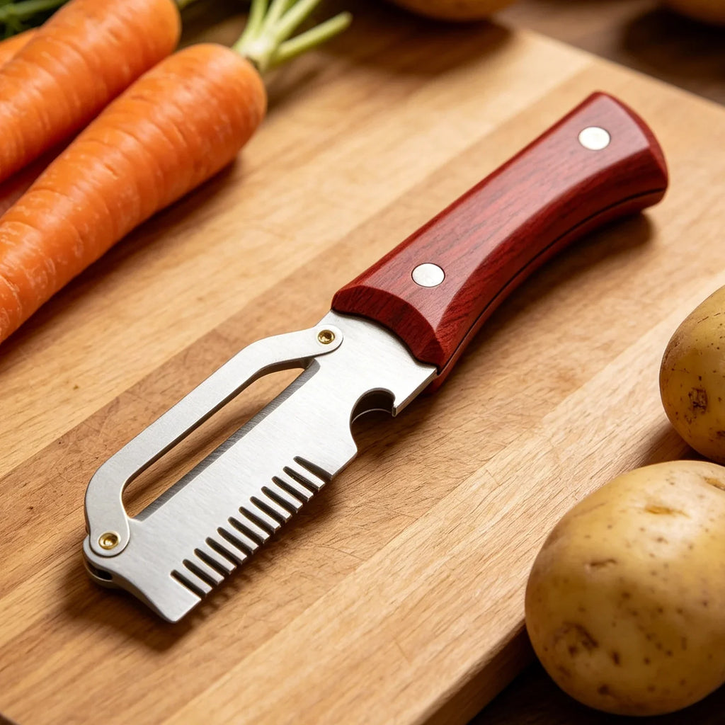 Stainless Steel Vegetable Peeler & Scallion Cutter – 2-in-1
