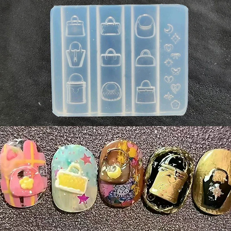 3D Bag Shape Silicone Nail Art Mold – DIY Nail Charms
