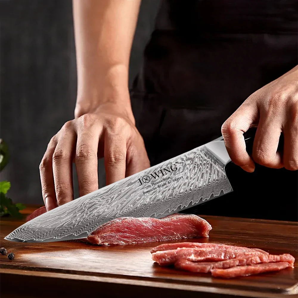 Damascus Steel Bunka Knife – 67-Layer VG10 with Gift Box
