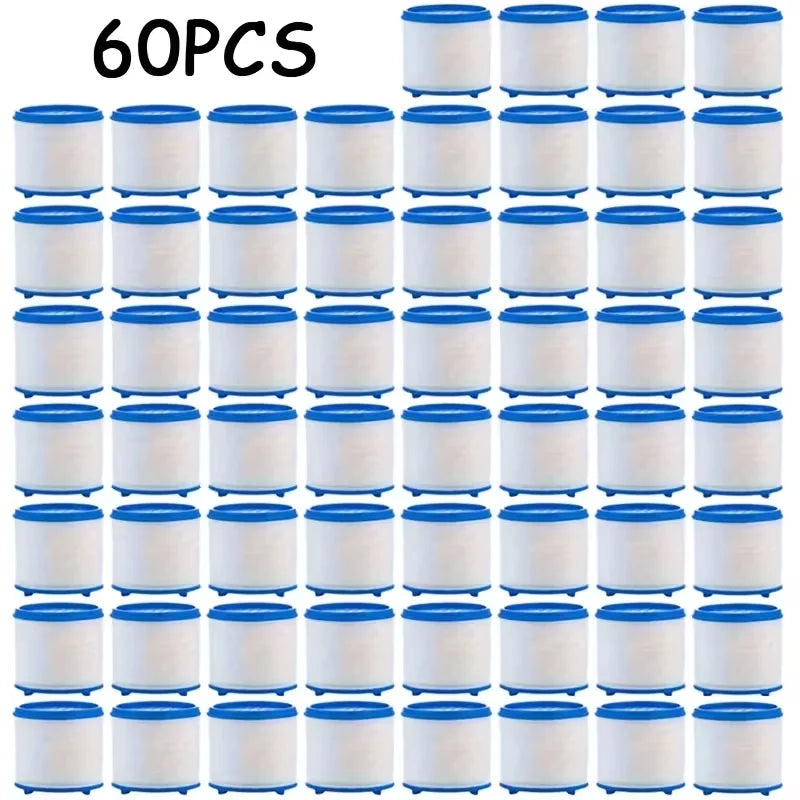 60-Pack PP Water Filter Cartridges – Faucet, Shower & Sink