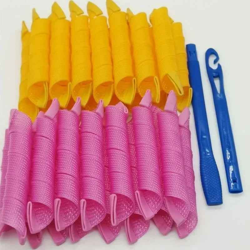 No-Heat Snail Shape Hair Rollers for DIY Spiral Curls | 30–65cm