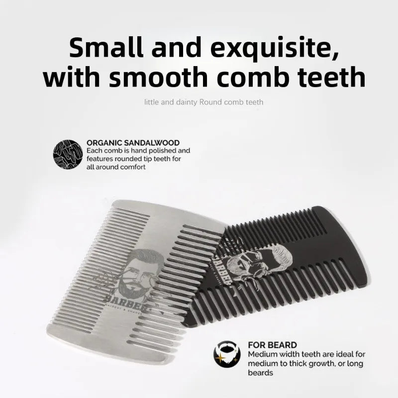 Men's Double-Sided Stainless Steel Beard & Mustache Comb