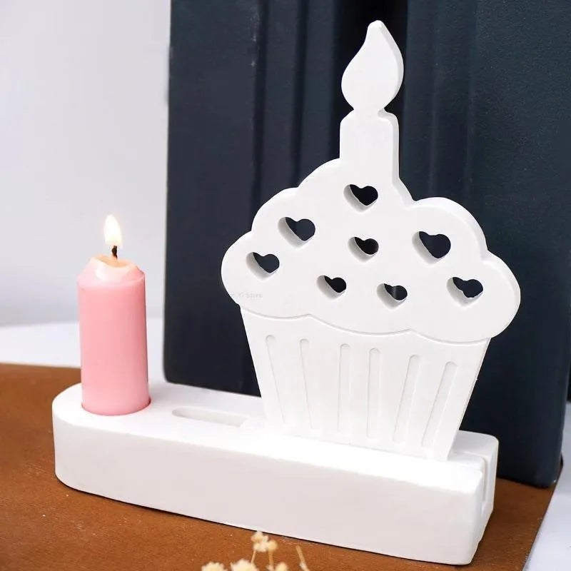 Heart Cake Candle Holder Silicone Mold – DIY Resin & Gypsum