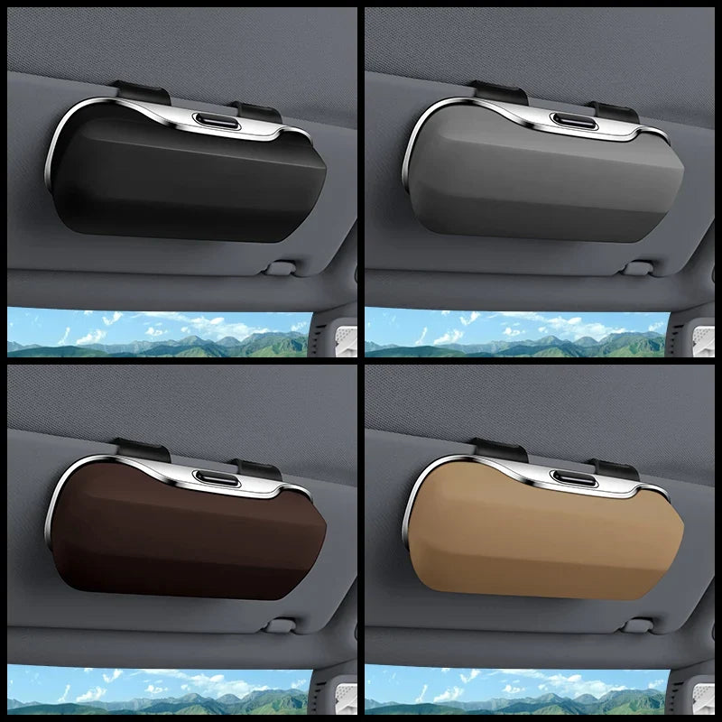 Car Sun Visor Sunglasses Holder & Eyeglass Case | Press Button
