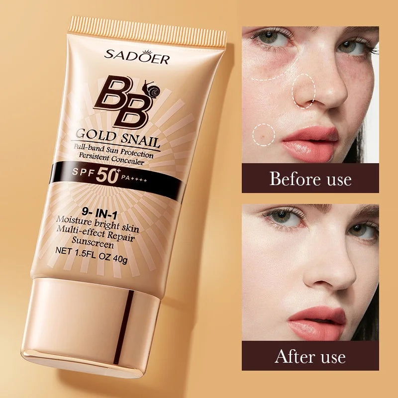 SADOER Gold Snail BB Cream SPF50+ Concealer & Moisturizer 40g