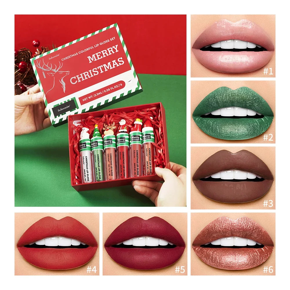 Christmas Lip Gloss Set – 5 Colorful Jelly Tints & Glow Oils
