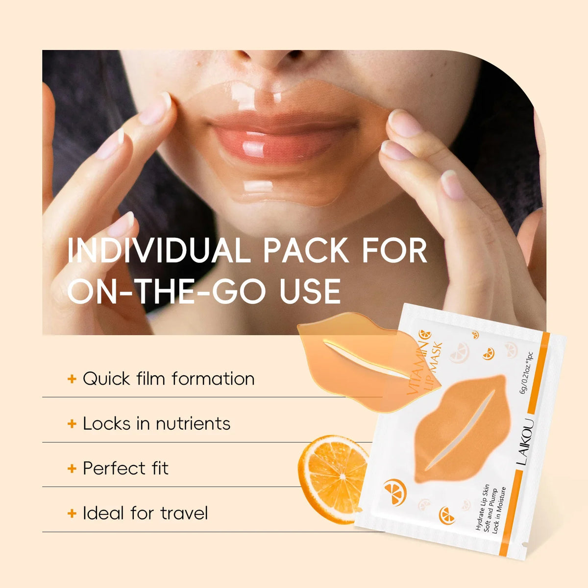 LAIKOU Hydrating Lip Mask Gel Patches – Moisturize & Repair