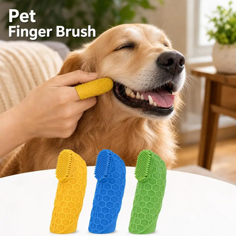 Silicone Pet Finger Toothbrush – Dog & Cat Dental Care 3-Pack