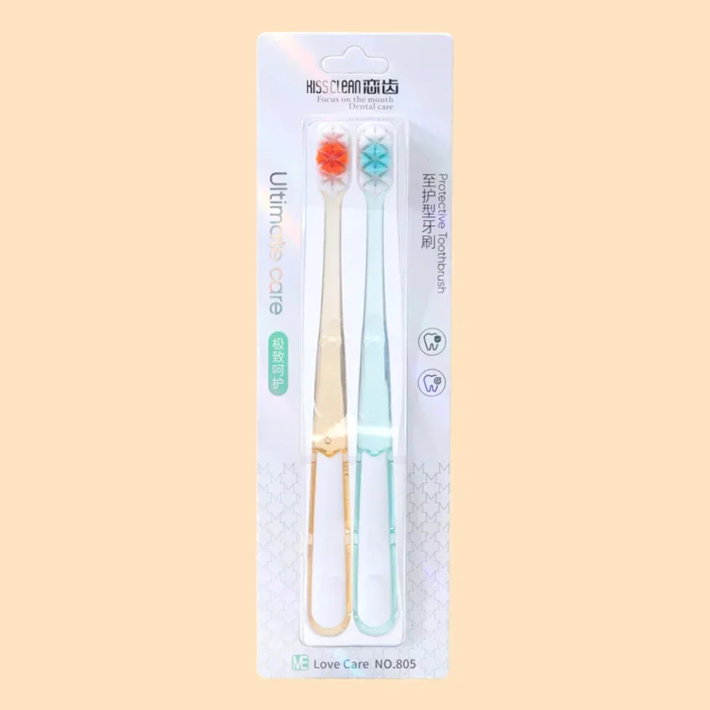 Crystal Toothbrush Set | Soft Bristles Adult Oral Care, 2PCS