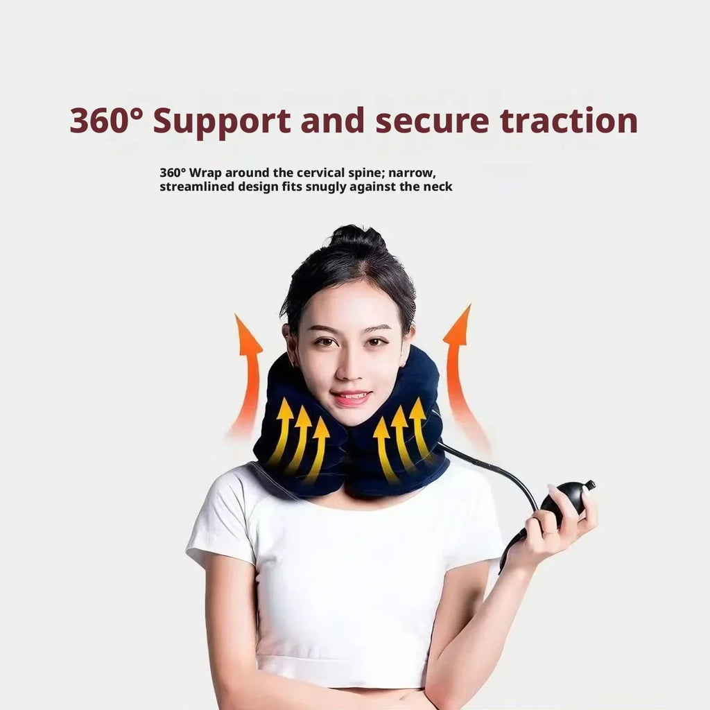 Inflatable Neck Traction Pillow – 360° Cervical Support Device