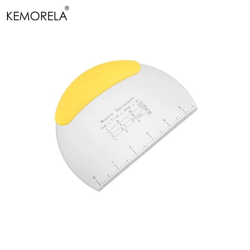 KEMORELA Stainless Steel Half Round Dough Scraper
