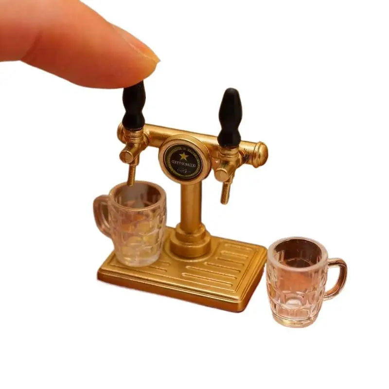 5-Piece Dollhouse Miniature Beer Mug Set – Resin Scene Decor