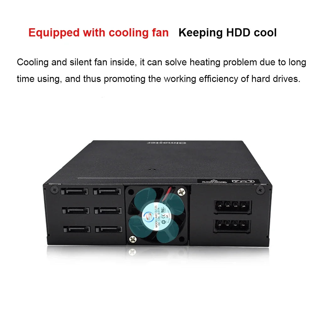 OImaster 6-Bay 2.5" SATA HDD SSD Hot-Swap Mobile Rack 6Gbps