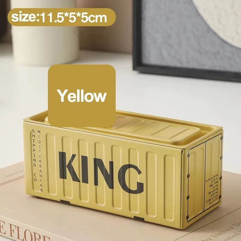 Iron Storage Box Retro Industrial Metal Miniature Container Model