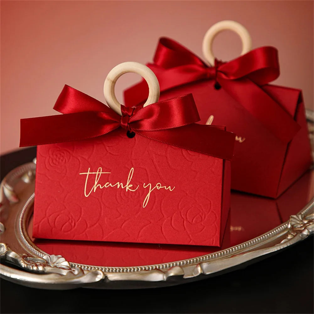 Large Triangle Shape Paper Bag Packaging Box Handles Wedding Gifts