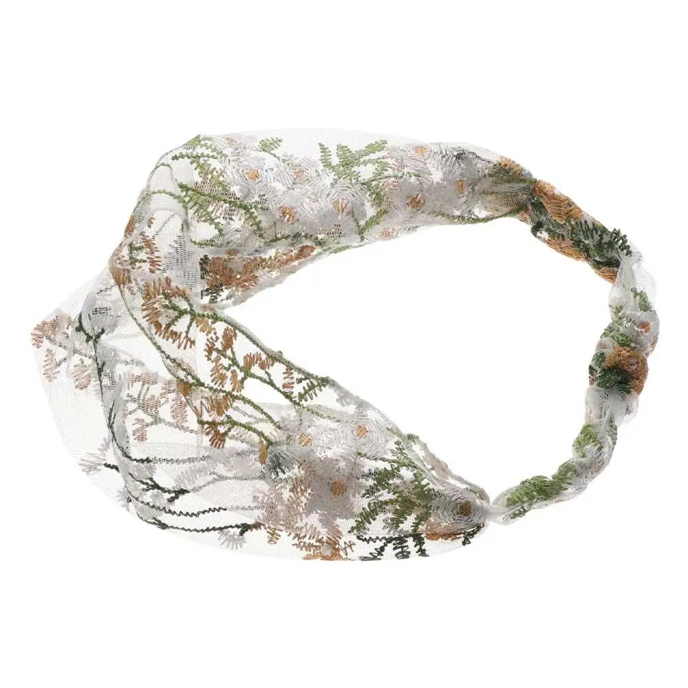 Korean Lace Floral Wide-Brim Turban Headband | Face Wash Hair Band